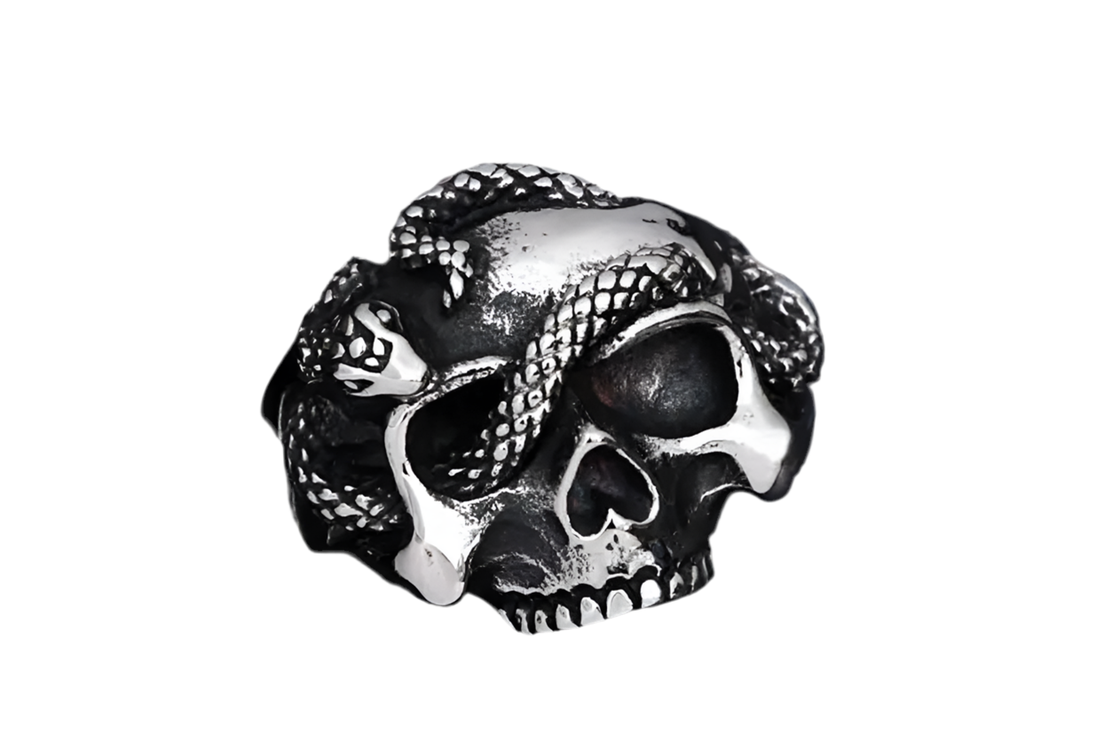 Skull & Snake Ring