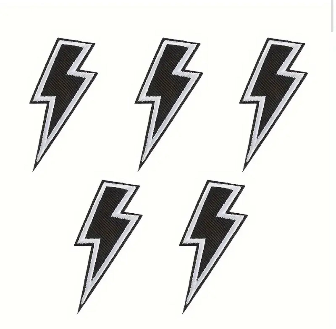 Black Lightning Bolt Patch