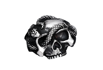 Skull & Snake Ring