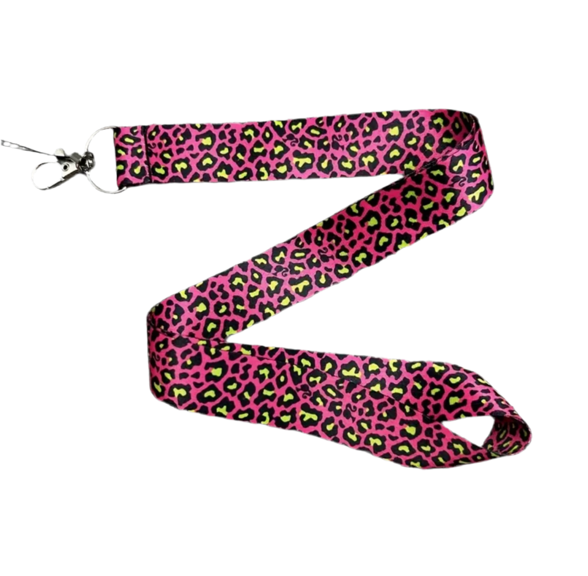 Pink Leopard Lanyard