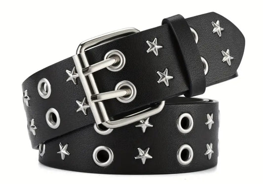 Metal Star & Double Eyelet Belt