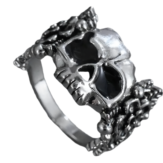 Skull & Flowers Ring