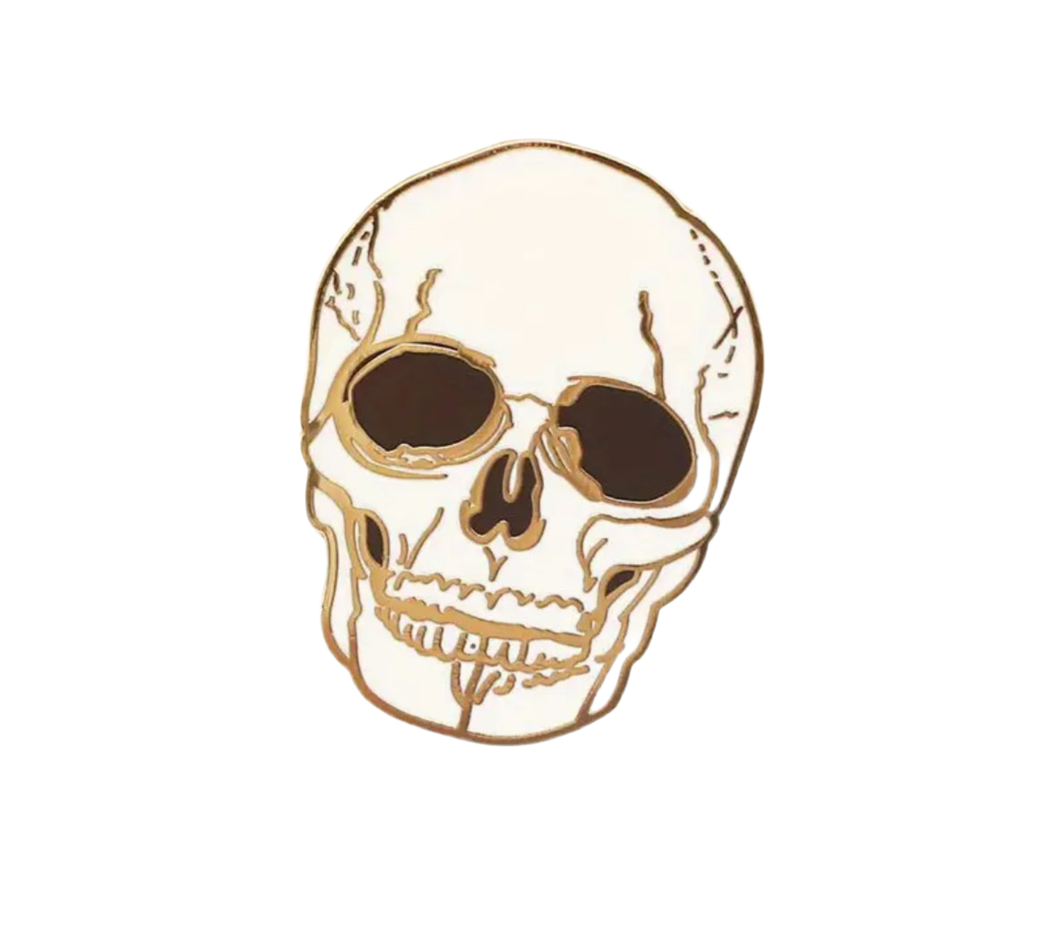 White Skull Pin