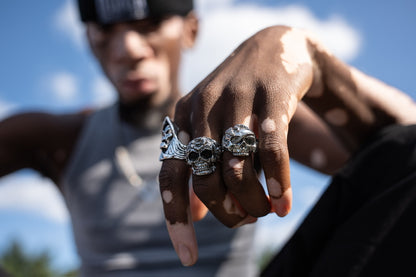 Flower Skull Ring
