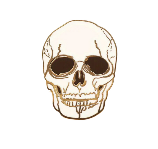White Skull Pin