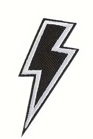 Black Lightning Bolt Patch