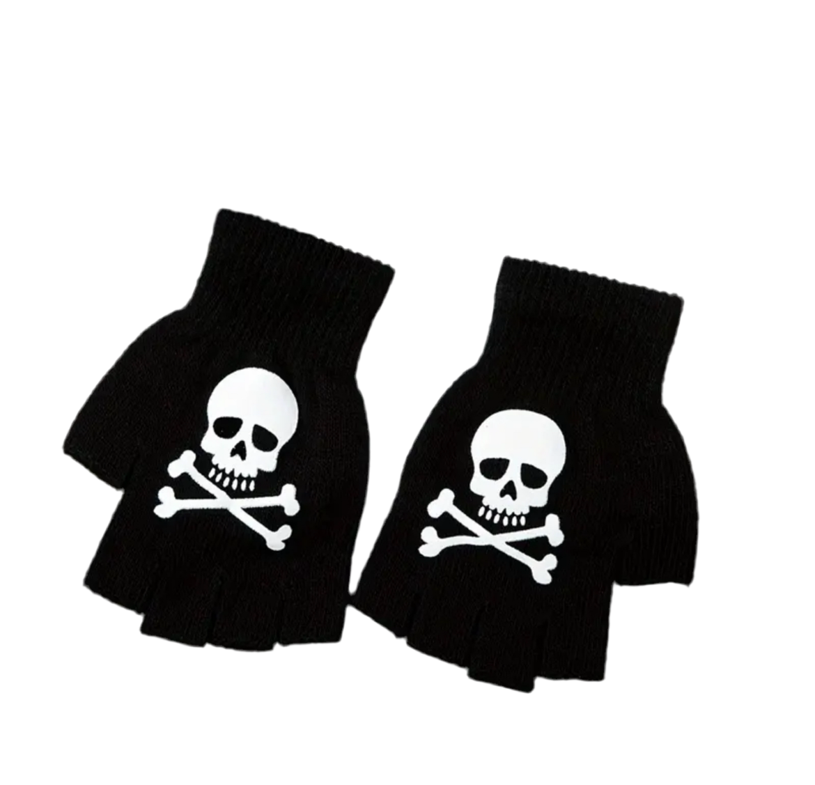Skull & Crossbones Fingerless Gloves