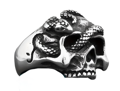 Skull & Snake Ring