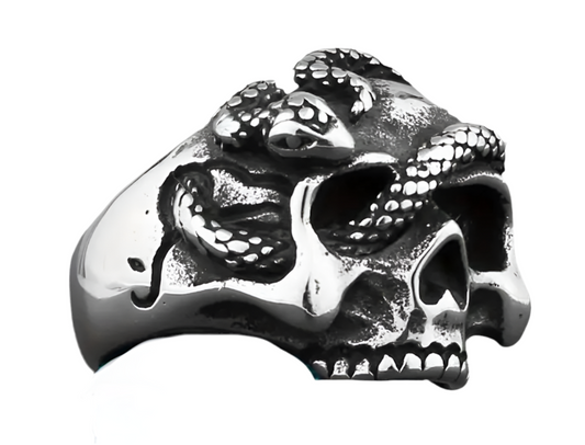 Skull & Snake Ring